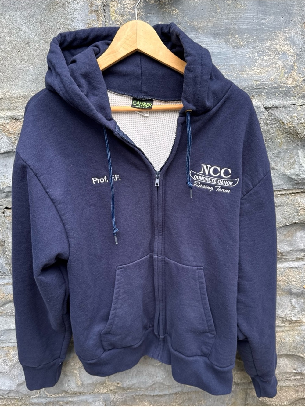 Vintage 90s Camber Thermal Lined Hoodie Full Zip Navy Blue Mens Large